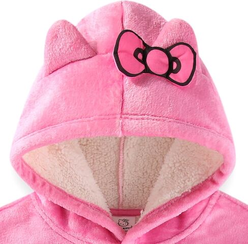Hello Kitty Sanrio Girls Sherpa Lined Fleece Oversized Hoodie with Pockets for Big Kids One Size (Fits Sizes 4 to 10) Pink in Saudi Arabia
