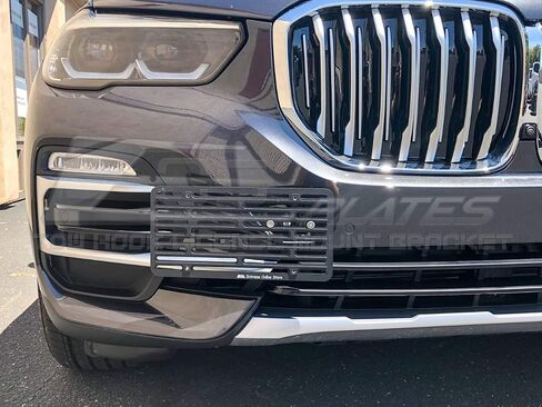 Extreme Online Store Replacement for 2019-2024 BMW X5 Models | EOS Plate Version 2 Front Bumper Tow Hook License Relocator Mount with Lowering Bracket Tow-512-V2 (Full Size) in Saudi Arabia