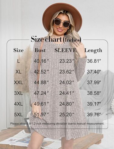 JollieLovin Women Plus Size Sweater Dresses Long Sleeve 2025 Casual Fall Winter Tunic Dress with Pockets in Saudi Arabia