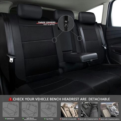 Car Seat Cover Sets for Hyundai Elantra 5. Generation (MD/UD)/2010 2011 2012 2013 2014 2015 Accessories, Full Set Seat Protectors Waterproof Anti-Scratch Wear-Resistant,Grey in Saudi Arabia