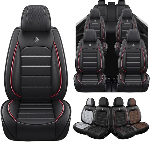 Seat Covers Fit for Chevrolet Suburban 2000-2025, 7 Seat, Compatible Airbag Non-Slip Waterproof Leather Seat Cover, Luxury Interior Full Set with Pillow Steering Wheel Covers, Black Coffee in Saudi Arabia