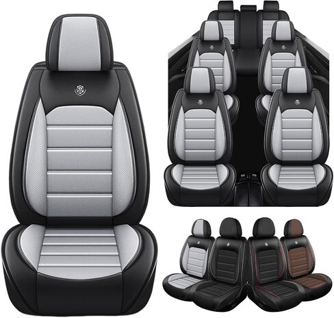 Seat Covers Fit for Chevrolet Suburban 2000-2025, 7 Seat, Compatible Airbag Non-Slip Waterproof Leather Seat Cover, Luxury Interior Full Set with Pillow Steering Wheel Covers, Black Coffee in Saudi Arabia