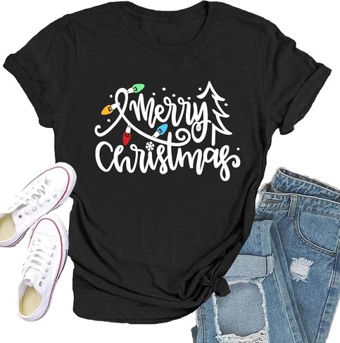 Christmas Shirts for Women Merry Christmas Tshirt Xmas Holiday Tee Shirt in Saudi Arabia