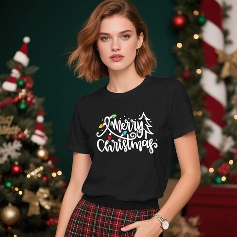 Christmas Shirts for Women Merry Christmas Tshirt Xmas Holiday Tee Shirt in Saudi Arabia