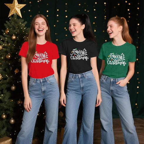 Christmas Shirts for Women Merry Christmas Tshirt Xmas Holiday Tee Shirt in Saudi Arabia