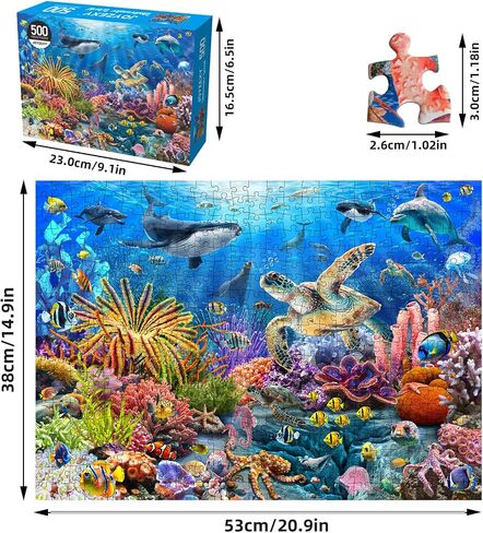 Puzzles for Adults 500 Pieces, Pet School Bus 500 Piece Puzzle Family Game Funny Dog Jigsaw Puzzles in Kuwait