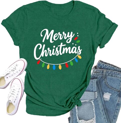 Christmas Shirts for Women Merry Christmas Tshirt Xmas Holiday Tee Shirt in Saudi Arabia