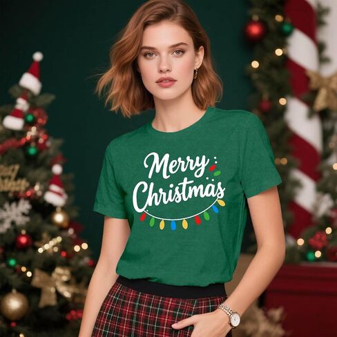 Christmas Shirts for Women Merry Christmas Tshirt Xmas Holiday Tee Shirt in Saudi Arabia