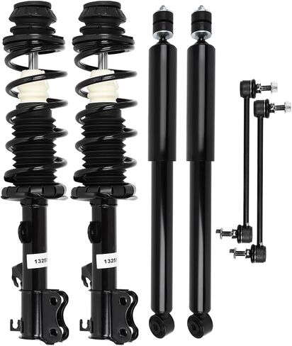 طقم تعليق الصدمات من Struts لعام 2012-2019 لسيارة Nissan Versa 2014-2019 لسيارة Nissan Versa Note مجموعة الدعامة الأمامية الكاملة، ممتص الصدمات الخلفي، وصلة شريط التثبيت 6 قطع، 1333584L 1333584R in Saudi Arabia
