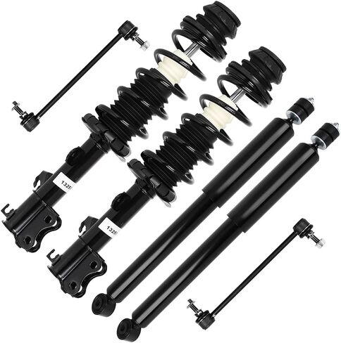 طقم تعليق الصدمات من Struts لعام 2012-2019 لسيارة Nissan Versa 2014-2019 لسيارة Nissan Versa Note مجموعة الدعامة الأمامية الكاملة، ممتص الصدمات الخلفي، وصلة شريط التثبيت 6 قطع، 1333584L 1333584R in Saudi Arabia