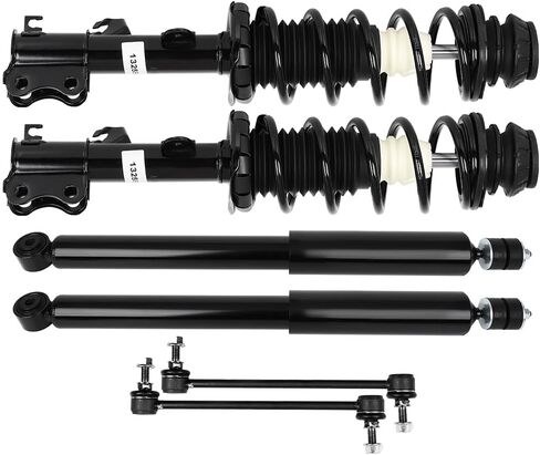 طقم تعليق الصدمات من Struts لعام 2012-2019 لسيارة Nissan Versa 2014-2019 لسيارة Nissan Versa Note مجموعة الدعامة الأمامية الكاملة، ممتص الصدمات الخلفي، وصلة شريط التثبيت 6 قطع، 1333584L 1333584R in Saudi Arabia