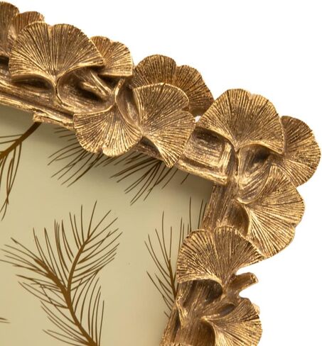 SYLVIA'S SHOP Vintage 4x6 Picture Frame, Antique Ornate Gold Ginkgo Leaf Photo Frame, Table Top Display and Wall Hanging Home Decor, Old Fashioned Gorgeous Photo Gallery Art Deco in Saudi Arabia