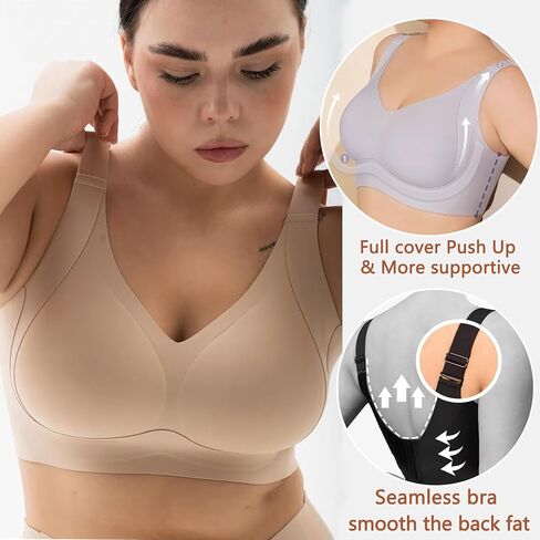 Wireless Bras for Women No Underwire Push Up Bra Seamless Full Coverage Plus Size Sleep Comfortable Womens Bras in Saudi Arabia