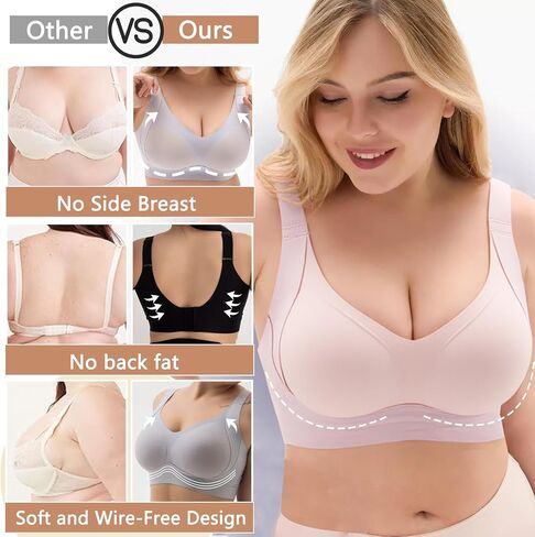 Wireless Bras for Women No Underwire Push Up Bra Seamless Full Coverage Plus Size Sleep Comfortable Womens Bras in Saudi Arabia