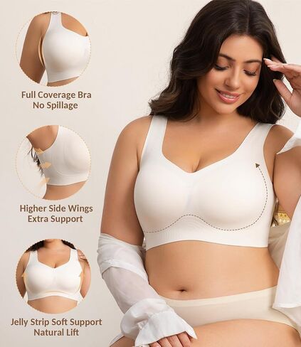 Bras for Women, Wireless Bra No Underwire, Everyday Tshirt Bras Seamless, Full Coverage Bralette with Support and Lift in Saudi Arabia