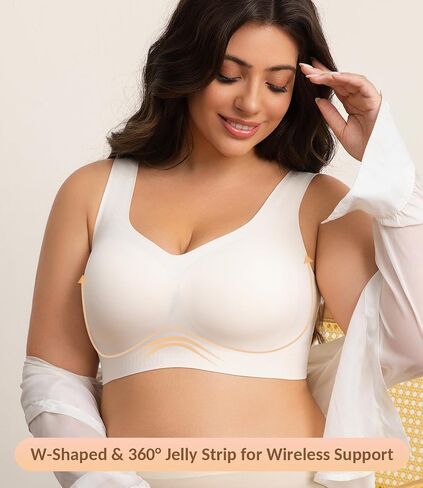 Bras for Women, Wireless Bra No Underwire, Everyday Tshirt Bras Seamless, Full Coverage Bralette with Support and Lift in Saudi Arabia
