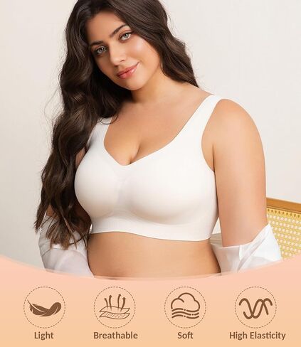 Bras for Women, Wireless Bra No Underwire, Everyday Tshirt Bras Seamless, Full Coverage Bralette with Support and Lift in Saudi Arabia