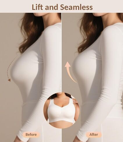Bras for Women, Wireless Bra No Underwire, Everyday Tshirt Bras Seamless, Full Coverage Bralette with Support and Lift in Saudi Arabia