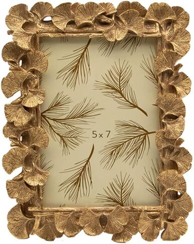 SYLVIA'S SHOP Vintage 4x6 Picture Frame, Antique Ornate Gold Ginkgo Leaf Photo Frame, Table Top Display and Wall Hanging Home Decor, Old Fashioned Gorgeous Photo Gallery Art Deco in Saudi Arabia