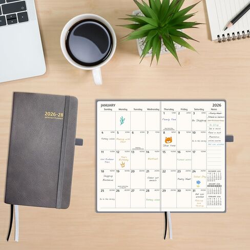 2025-2027 Pocket Monthly Planner, 3 Year Calendar 2025-2027, 6.2’’ x 3.6’’, Small Pocket Calendar 2025, 36 Months from Jan 2025 - Dec 2027, Hardcover, Back Pocket, Thick Paper, Lightweight to carry in Kuwait