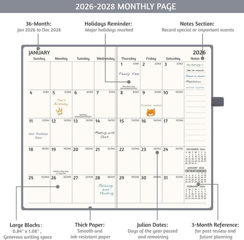 2025-2027 Pocket Monthly Planner, 3 Year Calendar 2025-2027, 6.2’’ x 3.6’’, Small Pocket Calendar 2025, 36 Months from Jan 2025 - Dec 2027, Hardcover, Back Pocket, Thick Paper, Lightweight to carry in Kuwait