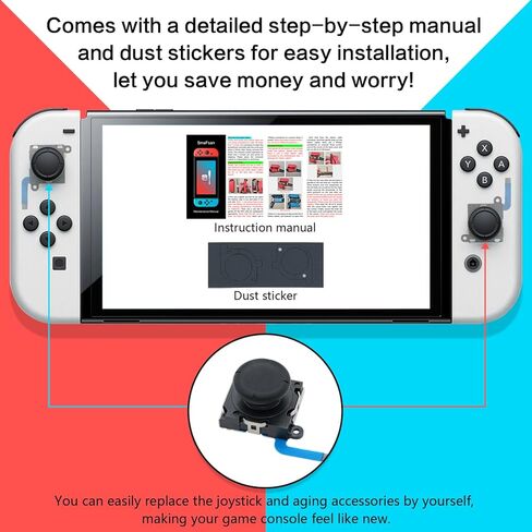 SmaFsan for Slide Rail Replacement for Nintendo Switch Joy con Controller, Left Right Slider Rail with Middle Button Holder,Buckle Lock (Left) in Kuwait