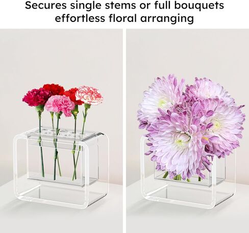AITEE Clear Vase for Flowers,Acrylic Flower Vases for Centerpieces,Unique 7.87Inch Tall Floating Modern Home Desk Decorative Vases for Living Room/Dining/Kitchen/Office/Wedding Decor in Kuwait