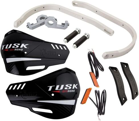TUSK D-Flex Pro Handguards w/Turn Signals Silver Bar/Black Plastics 1 1/8" Bars in Saudi Arabia