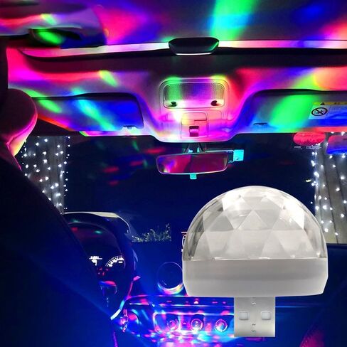 متعدد الألوان USB LED سيارة الإضاءة الداخلية مصباح مصباح لتهيئة الجو مصابيح النيون مستشعر الصوت إضاءات دي جي in Saudi Arabia