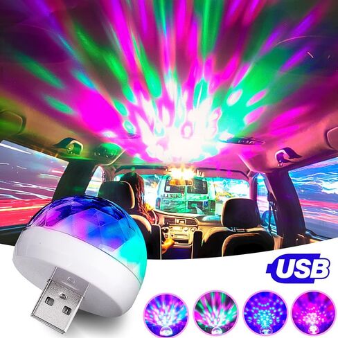متعدد الألوان USB LED سيارة الإضاءة الداخلية مصباح مصباح لتهيئة الجو مصابيح النيون مستشعر الصوت إضاءات دي جي in Saudi Arabia