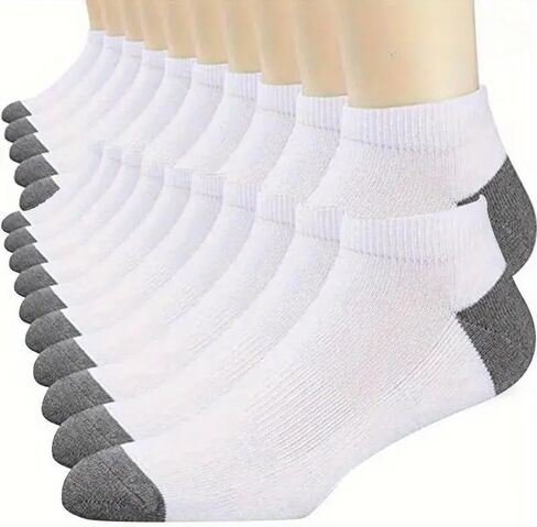 Short Socks for Men, Breathable and Sweat Absorbing, Suitable for Sports and Outdoor Activities (10 Pairs) in Saudi Arabia