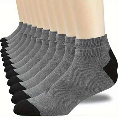 Short Socks for Men, Breathable and Sweat Absorbing, Suitable for Sports and Outdoor Activities (10 Pairs) in Saudi Arabia