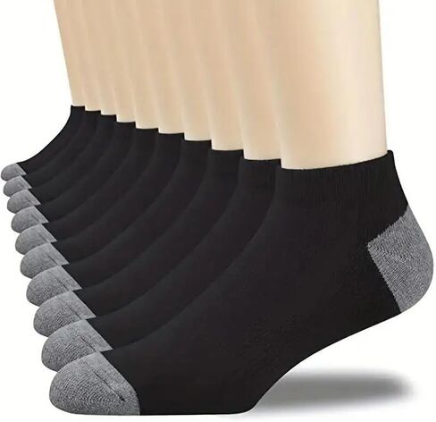 Short Socks for Men, Breathable and Sweat Absorbing, Suitable for Sports and Outdoor Activities (10 Pairs) in Saudi Arabia