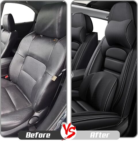 Full Set for Genesis GV70 Seat Covers 2021-2025, Waterproof Nappa Leather Protector, Stylish, Anti-Slip & Airbag Compatible (Blue & White) in Saudi Arabia