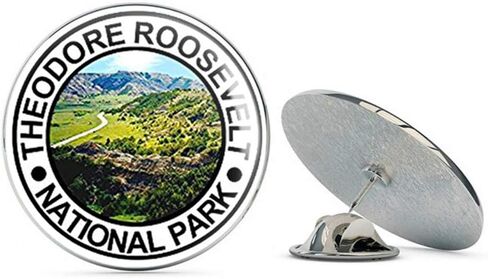 Round Theodore Roosevelt National Park (nd Dakota rv Hike Hiking) Metal 0.75" Lapel Hat Pin Tie Tack Pinback in Saudi Arabia