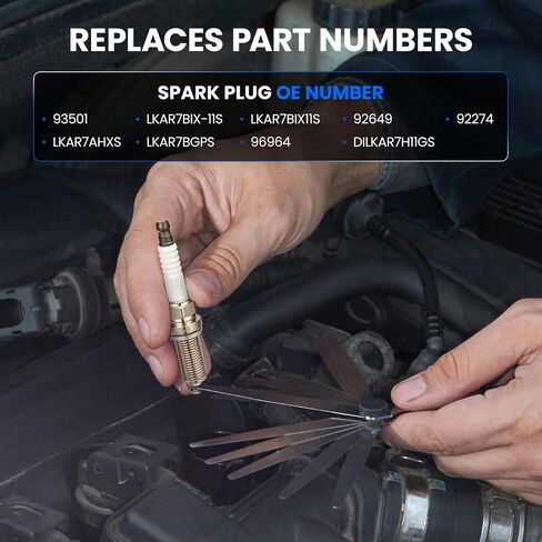 93501 Iridium Spark Plugs 8 Pack - Compatible with Nissan TITAN Armada 2017-2020, TITAN XD 2016-2020, NV2500 2018-2020, NV3500 Compatible with Infiniti QX80, M56, QX56 - Replaces LKAR7BIX-11S in Kuwait