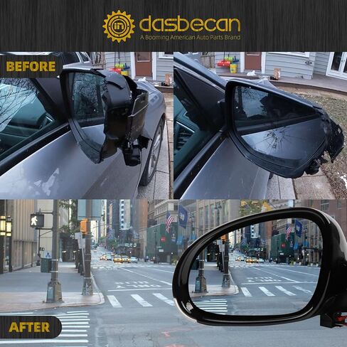 Dasbecan Driver Side Mirror Compatible with 2005-2010 Volkswagen Jetta Left Door Mirror With Turn Signal Light Manual Folding Power Heated Adjustment Glass Silver Gray Cover Replace# 8610332 (7pin) in Saudi Arabia