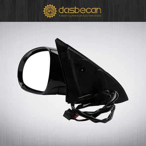 Dasbecan Driver Side Mirror Compatible with 2005-2010 Volkswagen Jetta Left Door Mirror With Turn Signal Light Manual Folding Power Heated Adjustment Glass Silver Gray Cover Replace# 8610332 (7pin) in Saudi Arabia