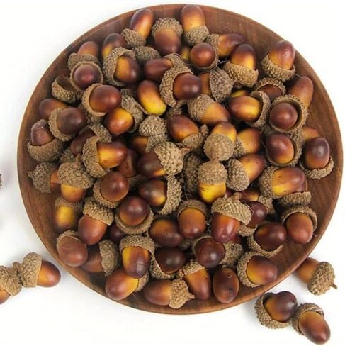 40PCS Artificial Fake Nutty Craft Acorns with Natural Acorn Cap Simulation Fruit Props for Vase Filler, Home Thanksgiving Day Christmas in Saudi Arabia