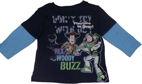 قميص طويل الأكمام للأولاد الصغار من Toy Story Don't Toy with Us، أزرق داكن (2T) in Saudi Arabia