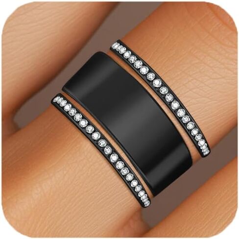 2-Pack 14K Gold Plated Stacking Rings for Oura Ring Gen 4/Gen 3, Cubic Zirconia Simulated Diamond Rings for Women in Kuwait