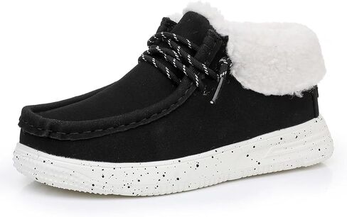 Apakowa Boys Fall Winter Boots Warm Girls Boys Winter Snow Boots with Faux Fur (Toddler/Little Kid/Big Kid) in Kuwait