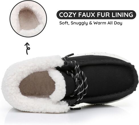 Apakowa Boys Fall Winter Boots Warm Girls Boys Winter Snow Boots with Faux Fur (Toddler/Little Kid/Big Kid) in Kuwait
