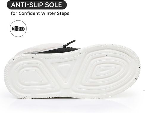 Apakowa Boys Fall Winter Boots Warm Girls Boys Winter Snow Boots with Faux Fur (Toddler/Little Kid/Big Kid) in Kuwait