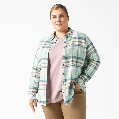 Dickies Womens L/S قميص منقوش زائد in Saudi Arabia
