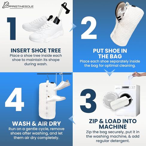 Shoe Washing Machine Bag – 2 Pack Sneaker Laundry Bags for Washer & Dryer – Durable Mesh Shoe Cleaning Bag with Zipper for Sneakers, Tennis Shoes & Delicates – Creamy White in Saudi Arabia