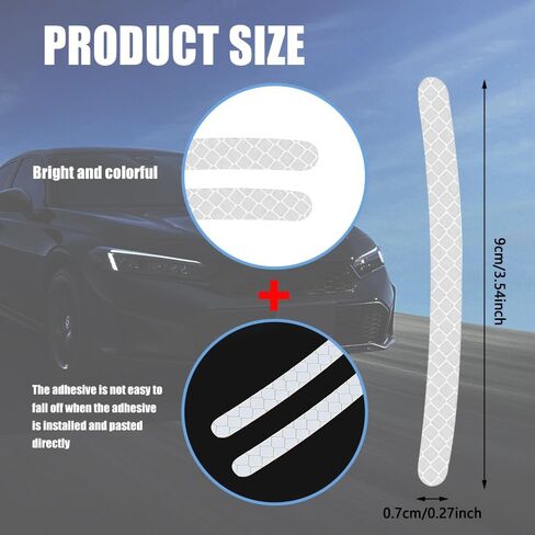 20PCS Reflective Car Wheel Decorative Stripe Stickers, Red, Custom Style, Waterproof Material, Rectangular, Striped, Outdoor Use, Wheel Sticker in Saudi Arabia