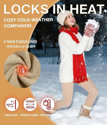 MERYLURE 2 Pack Fleece Lined Tights, Opaque Winter Warm Thermal Pantyhose for Women,High Waisted Control Top Leggings in Kuwait