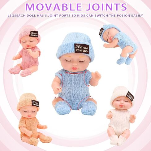 دمى أطفال صغيرة تولد من جديد مقاس 11.43 سم، حيوانات لطيفة تولد من جديد مع ملابس نوم مصنوعة يدويًا، مجموعة دمى صغيرة للنوم واقعية لحفلات أعياد الميلاد للأطفال (ملابس نوم) in Kuwait
