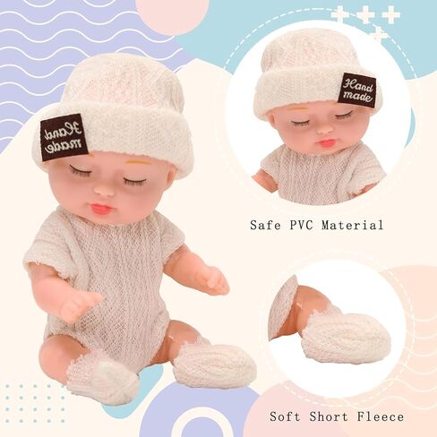 دمى أطفال صغيرة تولد من جديد مقاس 11.43 سم، حيوانات لطيفة تولد من جديد مع ملابس نوم مصنوعة يدويًا، مجموعة دمى صغيرة للنوم واقعية لحفلات أعياد الميلاد للأطفال (ملابس نوم) in Kuwait